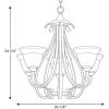 Torino Collection 5-Light Tea-Stained Glass Transitional Chandelier Light Forged Bronze(Bronze)