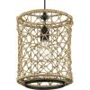 Chandra Collection One-Light Matte Black Global Pendant with Woven Shade (P500419-31M)