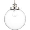 Progress Lighting 1-Light Clear Glass Farmhouse Pendant Light, Penn Collection, Indoor, P5070-104, Polished Nickel(Polished Nickel)