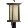 Progress Lighting 1-Light Clear Seeded Glass Craftsman Outdoor Post Lantern Light, Endicott Collection, Outdoor, P5400-31, Textured Black(Bronze)