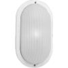 Progress Lighting 1-Light UV Stabilized Ribbed Frosted Polycarbonate Shade Modern Outdoor 10″ Wall or Ceiling Light, Bulkheads Collection, Outdoor, P5704-30, White
