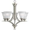 Progress Lighting 5-Light Etched Glass Traditional Chandelier Light, Trinity Collection, Indoor, P4328-09, Brushed Nickel(Nickel)