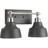 Progress Lighting Bramlett Collection 2-Light White Metal Shade Coastal Bath Vanity Light Polished Chrome(Nickel)
