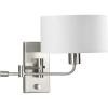 Progress Lighting Carrick Collection 1-Light Summer Linen Shade Transitional Wall Light Matte Black(Nickel)