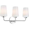 Progress Lighting Celino 3-Light Polished Chrome Bathroom Vanity Light with White Glass Shade
