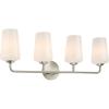 Progress Lighting Celino Collection Four-Light Vanity Light with White Glass Shades
