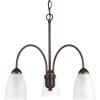 Progress Lighting Gather Collection 3-Light Etched Glass Traditional Chandelier Light Brushed Nickel(Bronze)
