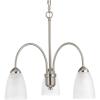 Progress Lighting Gather Collection 3-Light Etched Glass Traditional Chandelier Light Brushed Nickel(Nickel)