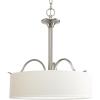 Progress Lighting Inspire Collection 3-Light Brushed Nickel Off-White Shade Traditional Pendant Light(Nickel)