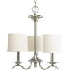 Progress Lighting Inspire Collection 3-Light Off-White Linen Shade Traditional Chandelier Light Brushed Nickel(Brushed Nickel)