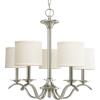 Progress Lighting Inspire Collection 5-Light Off-White Linen Shade Traditional Chandelier Light Brushed Nickel(Brushed Nickel)