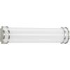 Progress Lighting LED Bath Light Collection 24″ White Shade Modern Bath Vanity Light Brushed Nickel(Nickel)