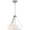 Progress Lighting Lieon Collection Three-Light Semi-Flush Convertible Light with White Glass Shade