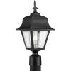 Progress Lighting Non-Metallic 1-Light Clear Beveled Acrylic Shade Traditional Outdoor Post Lantern Light Textured Black(Black)