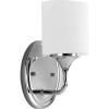 Progress Lighting P2801-15 1-Light Bath with Etched White Oval Shaped Glass Shades, Polished Chrome(Polished Chrome)