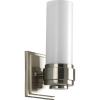 Progress Lighting P2926-09 1-Light Bath Compact Fluorescent with White Satin Acrylic Shade and A Brushed Nickel Finish, Brushed Nickel