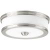 Progress Lighting P350085-009-30 Bezel LED Flush Mount, Grey(Brushed Nickel)