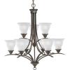 Progress Lighting P4329-09 9-Light Trinity Chandelier, Brushed Nickel, 30-Inch Diameter x 33-Inch Height(Bronze)