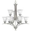 Progress Lighting P4329-09 9-Light Trinity Chandelier, Brushed Nickel, 30-Inch Diameter x 33-Inch Height(Nickel)