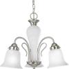 Progress Lighting P4391-09 5-Light Chandelier with Etched Alabaster Glass Shades and Center Column, Brushed Nickel(Nickel)