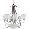 Progress Lighting P4417-77 6-Light Two-Tier Torino Chandelier, Forged Bronze(Nickel)