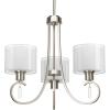 Progress Lighting P4695-09 Invite 3-Lt. Chandelier with White silk mylar shades(Brushed Nickel)