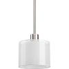 Progress Lighting P5110-09 Invite 1-Lt. Mini-Pendant with White silk mylar shade(Brushed Nickel)