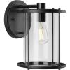 Progress Lighting P560058-31M Gunther 8 in. One-Light Matte Black Large Wall Lantern with Clear Glass Shade