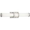 Progress Lighting Phase 1.2 LED Collection 24″ White Shade Modern Bath Vanity Light Brushed Nickel