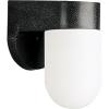 Progress Lighting Polycarbonate Outdoor 1-Light White Acrylic Shade Modern Outdoor Wall Light Textured Black