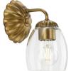 Progress Lighting Quillan 5 in. One-Light Soft Gold Vanity Light with Clear Glass Shade