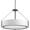 Progress Lighting Ratio Collection 6-Light Fabric Shade Coastal Mini-Pendant Light Antique Bronze(Antique Bronze)