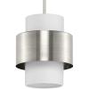 Progress Lighting Silva Collection One-Light Brushed Nickel White Linen Shade Pendant (P500398-009)