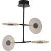 Progress Lighting Spoke LED Collection 1-Light Matte Black Frosted Acrylic Shade Modern Chandelier Light
