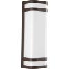 Progress Lighting Valera LED Collection 2-Light Matte White Acrylic Shade Modern Outdoor Large Wall Lantern Light Architectural Bronze(Bronze)