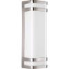Progress Lighting Valera LED Collection 2-Light Matte White Acrylic Shade Modern Outdoor Large Wall Lantern Light Architectural Bronze(Nickel)
