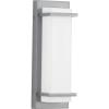 Progress Lighting Z-1080 LED Collection 1-Light White Acrylic Shade Modern Outdoor Small Wall Sconce Light Metallic Gray