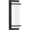 Progress Lighting Z-1080 LED Collection 2-Light White Acrylic Shade Modern Outdoor Large Wall Sconce Light Textured Black(Black)