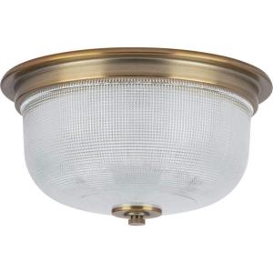 Progress Lighting 2-Light 12-3/8″ Close-to-Ceiling, Archie Collection, Indoor, P3740-163, Vintage Brass(Brass)
