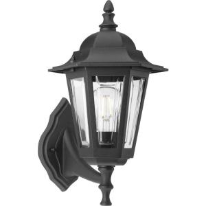 Progress Lighting Cast Lantern Collection 1-Light Clear Beveled Acrylic Shade Traditional Outdoor Wall Lantern Light Textured Black