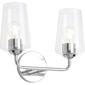 Progress Lighting Celino Collection Two-Light Vanity Light with Clear Glass Shades