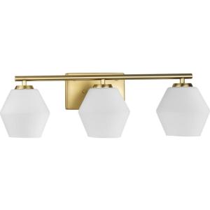 Progress Lighting Copeland Collection Three-Light Brushed Gold Vanity Mid-Century Modern Vanity Light (P300432-191)(Brushed Gold)