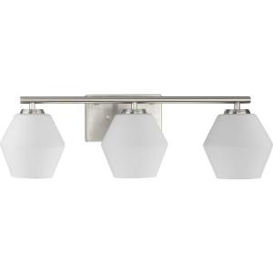 Progress Lighting Copeland Collection Three-Light Brushed Gold Vanity Mid-Century Modern Vanity Light (P300432-191)(Brushed Nickel)