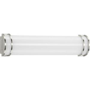 Progress Lighting LED Bath Light Collection 24″ White Shade Modern Bath Vanity Light Brushed Nickel(Nickel)