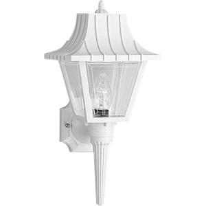 Progress Lighting Mansard Collection 1-Light Clear Beveled Acrylic Shade Traditional Outdoor Large Wall Lantern Light Textured Black(White)