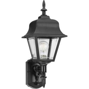 Progress Lighting Non-Metallic 1-Light Clear Beveled Acrylic Shade Traditional Outdoor Wall Lantern Light, Outdoor, P5656-31, Textured Black(Black)