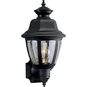 Progress Lighting Non-Metallic 1-Light Clear Beveled Acrylic Shade Traditional Outdoor Wall Lantern Light, Outdoor, P5737-31, Textured Black(Black)