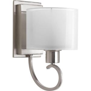 Progress Lighting P2041-09 Invite 1-Lt. Wall Bracket with White silk mylar shade(Brushed Nickel)