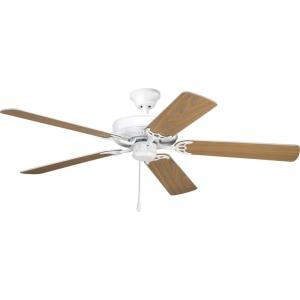 Progress Lighting P2501-20 52-Inch Fan with 5 Blades and 3-Speed Reversible Motor with Reversible Medium Cherry or Classic Walnut Blades, Antique Bronze(White)