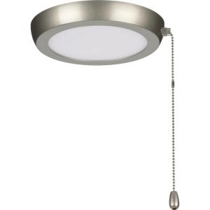 Progress Lighting P260002-152-30 AirPro 1-Light Transitional Integrated LED Edgelit Ceiling Fan Light Kit Painted Nickel with Opal Shade